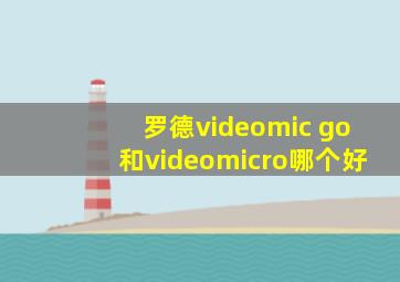 罗德videomic go和videomicro哪个好